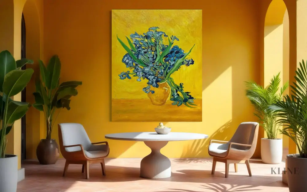 Violet Flame on Gold - Hand Painting Purple Wall Art