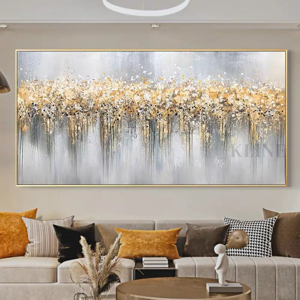 Vivid Glitterati - Rolled Canvas / 50x100cm / 20x39’’ - Hand Painting Abstrakte Kunstgemälde