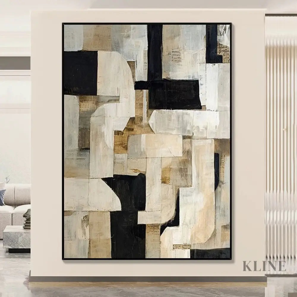 Wabi-Sabi Abstract Art in Beige - Hand Painting 