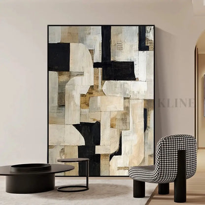 Wabi-Sabi Abstract Art in Beige - Hand Painting