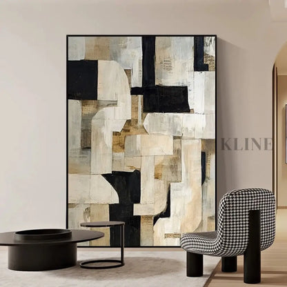 Wabi-Sabi Abstract Art in Beige - Hand Painting