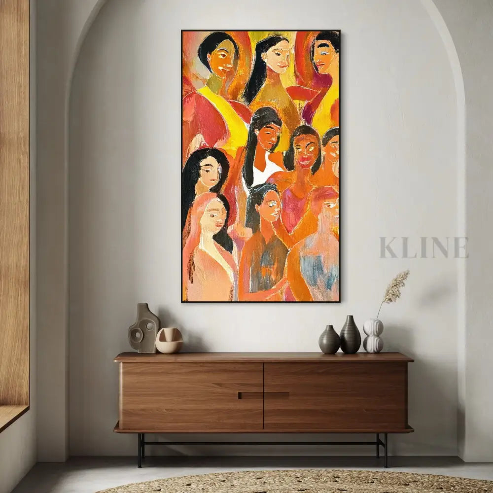 Warmth of Faces - Hand Painting Arte da parete di tendenza