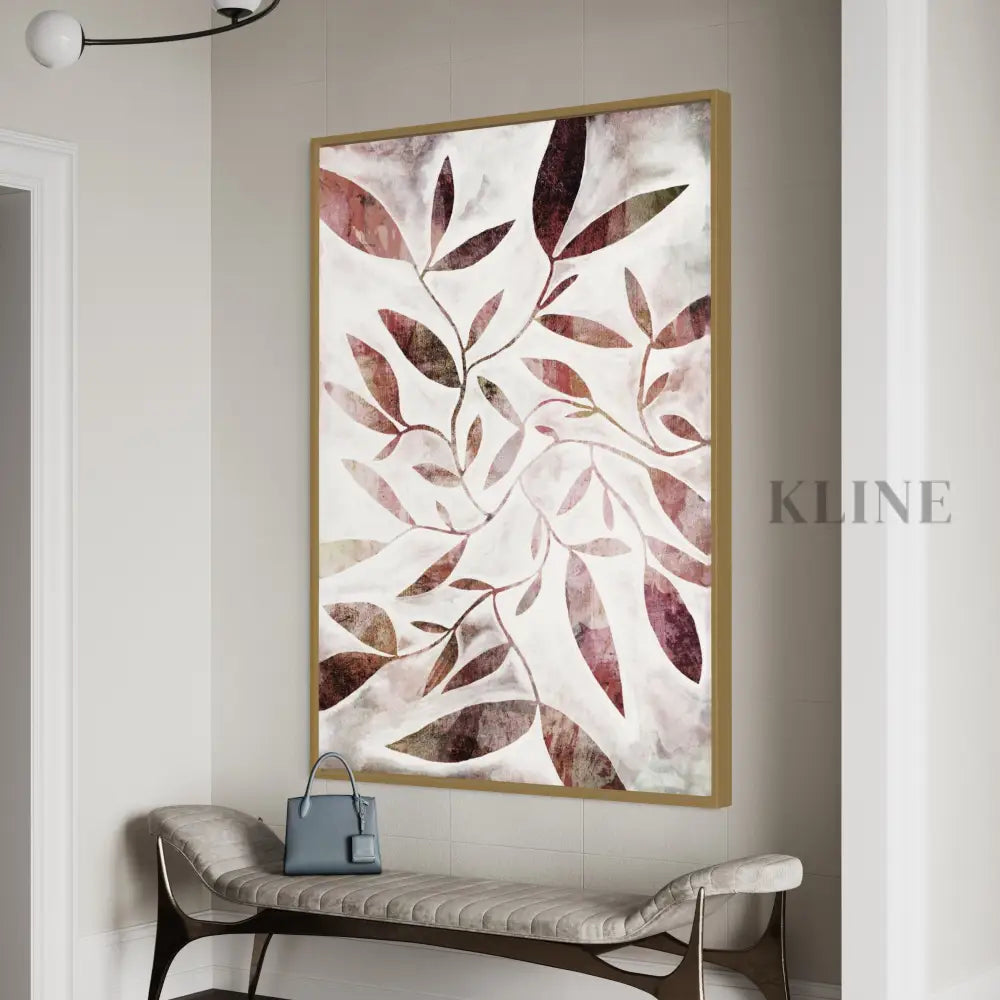 Watercolour Leaves Rust - Hand Painting Art mural rose