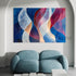 Waves of Crimson and Blue - Hand Painting
