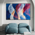 Waves of Crimson and Blue - Hand Painting