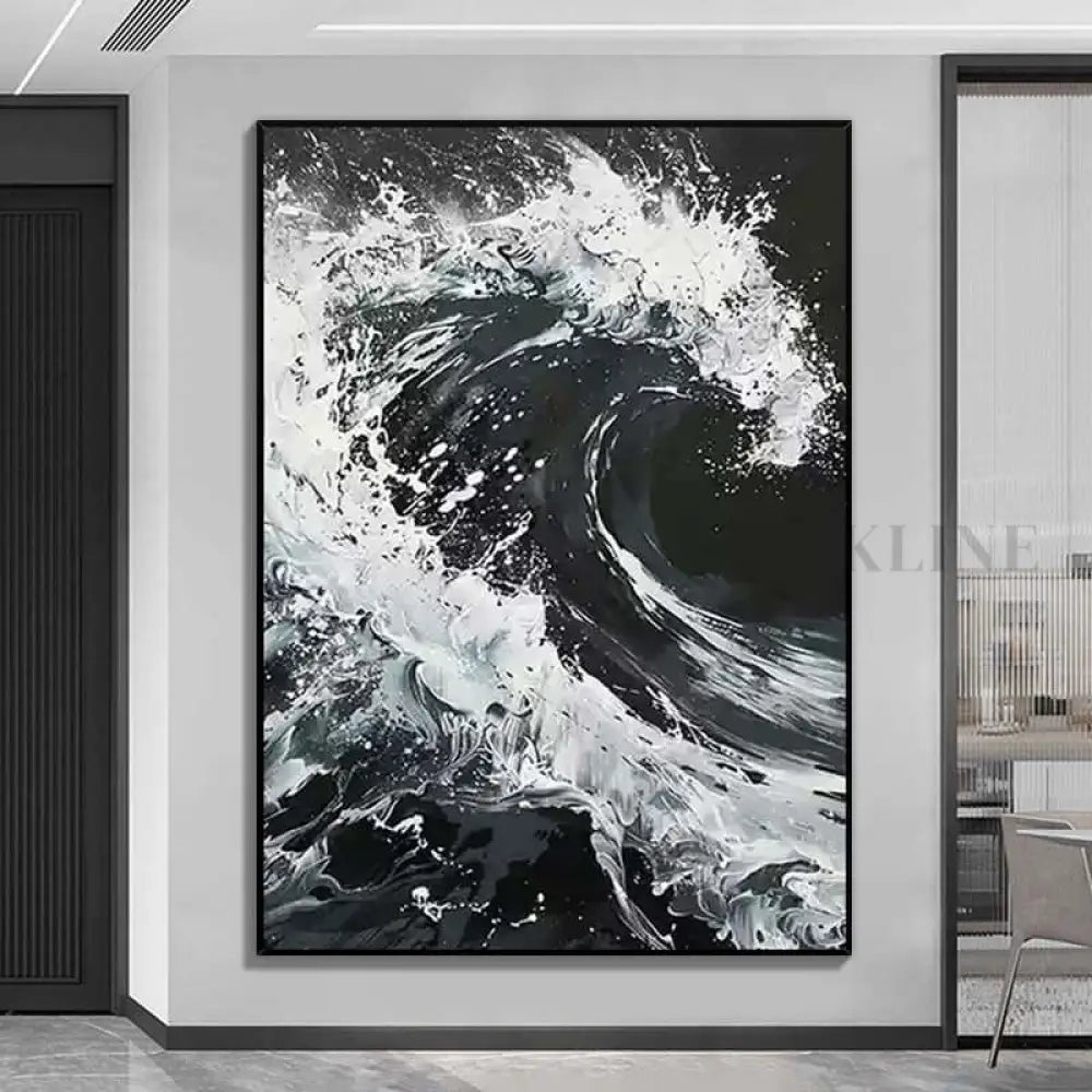Waves of Grace - Hand Painting Pinturas en blanco y negro