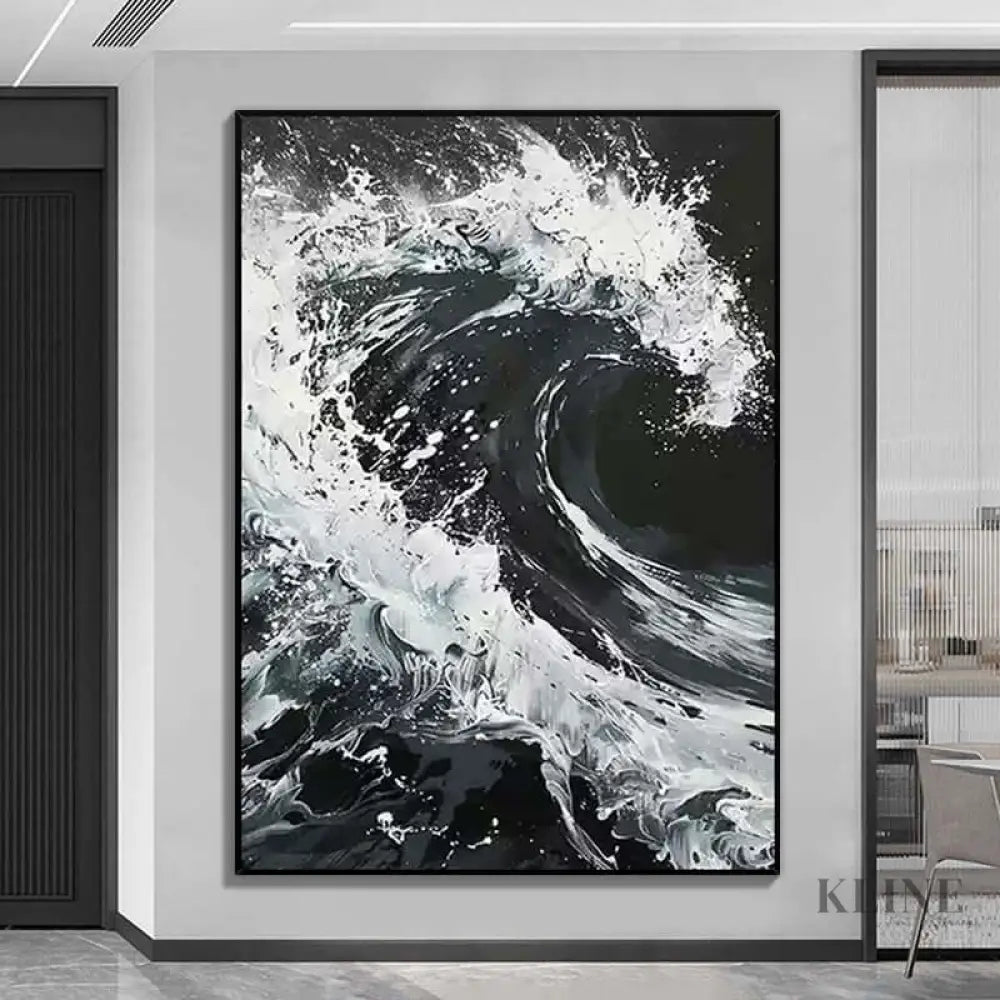 Waves of Grace - Hand Painting Black and White Paintings