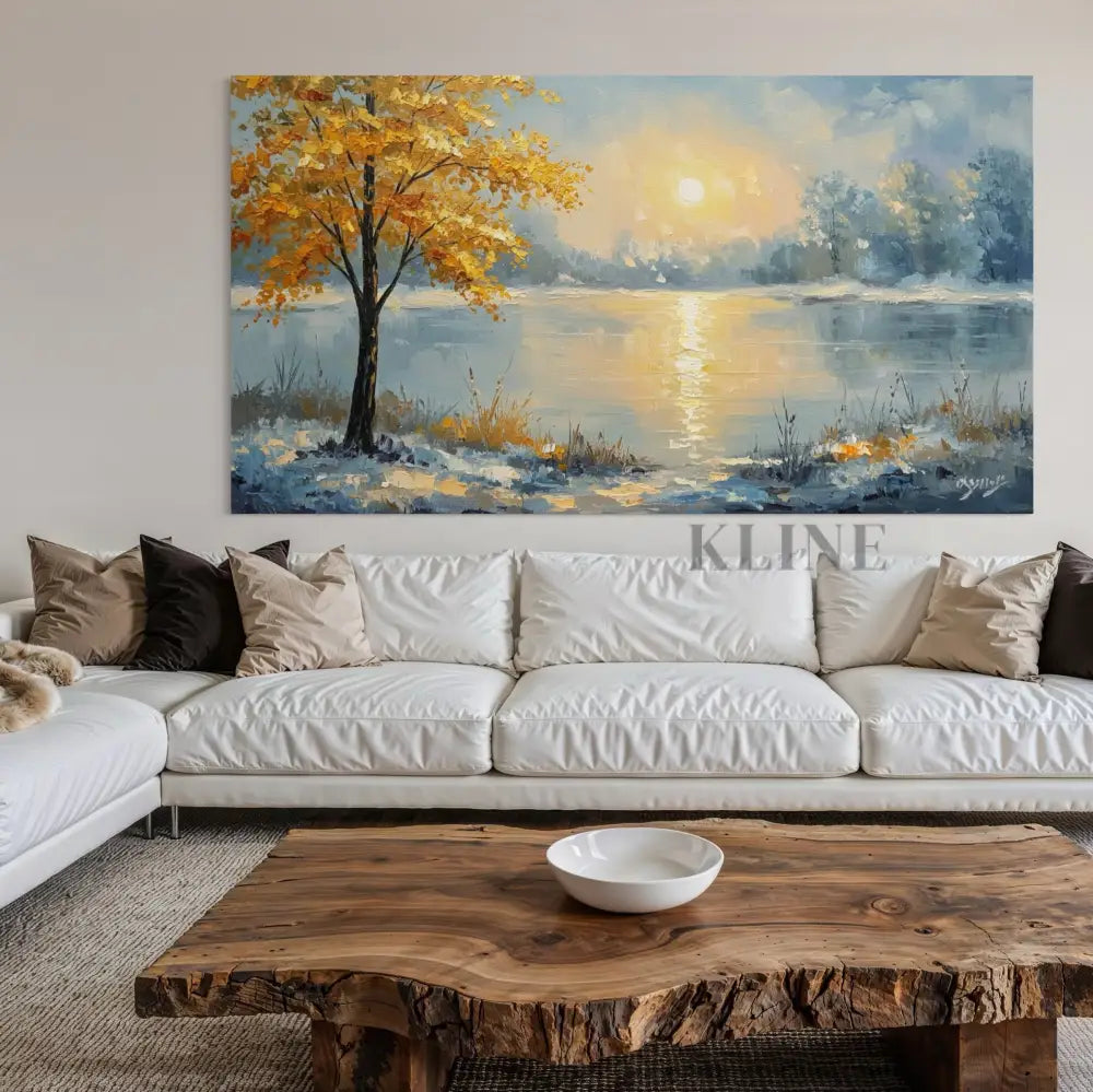 Where Golden Dreams Touch the Lake - Hand Painting