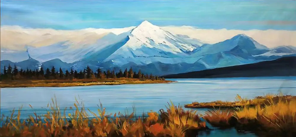 Where Sky Meets Stillness - Hand Painting 