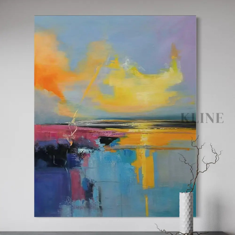 Where the Sky Melts - Hand Painting لوحات المناظر البحرية