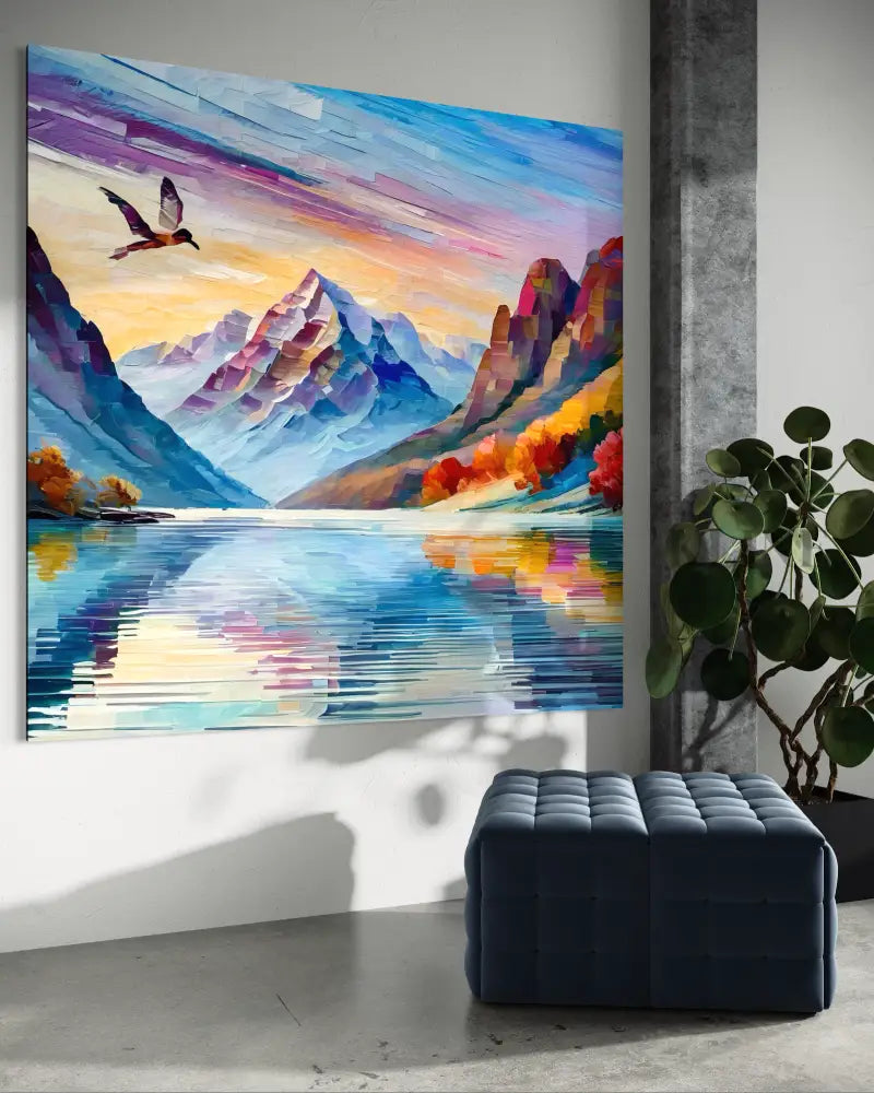 Whispers Across the Lake - Hand Painting Leinwand-Wandkunst