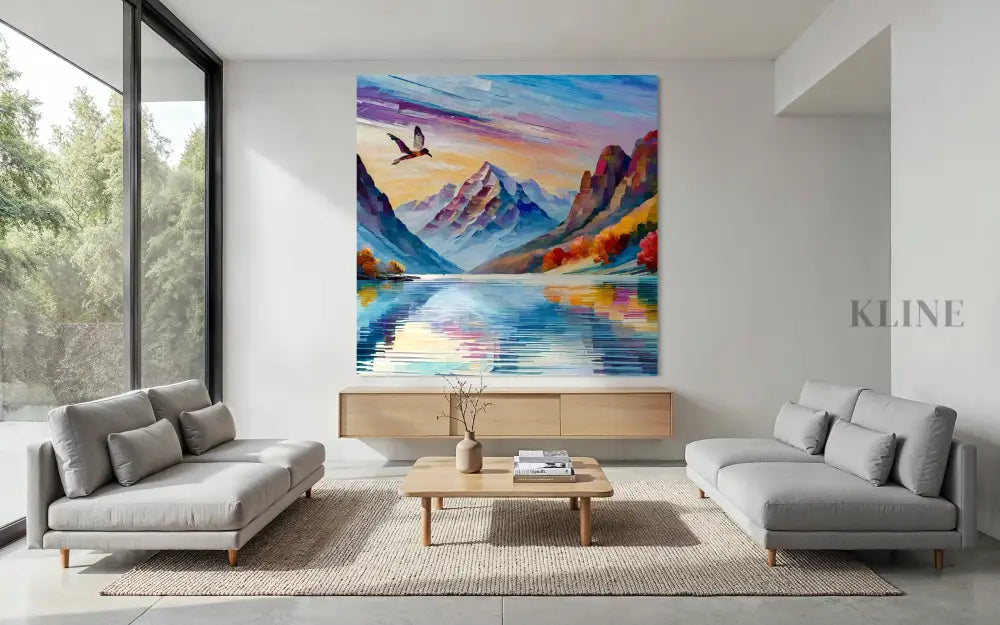 Whispers Across the Lake - Hand Painting Leinwand-Wandkunst