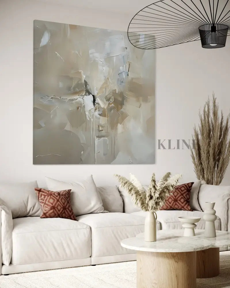 Whispers of Ash 2 hand-painted wall art by Kline Collective, enhancing cozy living spaces with modern elegance. Arte de pared de tendencia