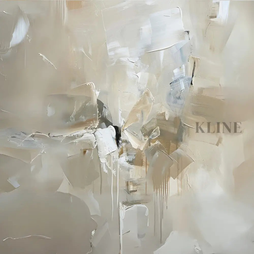 Whispers of Ash 2 wall art by Kline Collective, hand-painted abstract artwork in neutral tones, ready to hang.