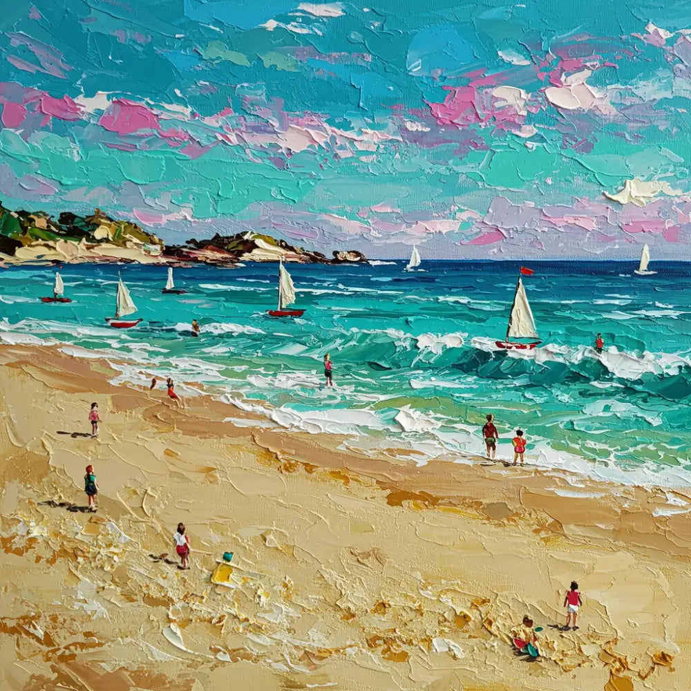 Whispers of the Ocean - Hand Painting トレンドのウォールアート