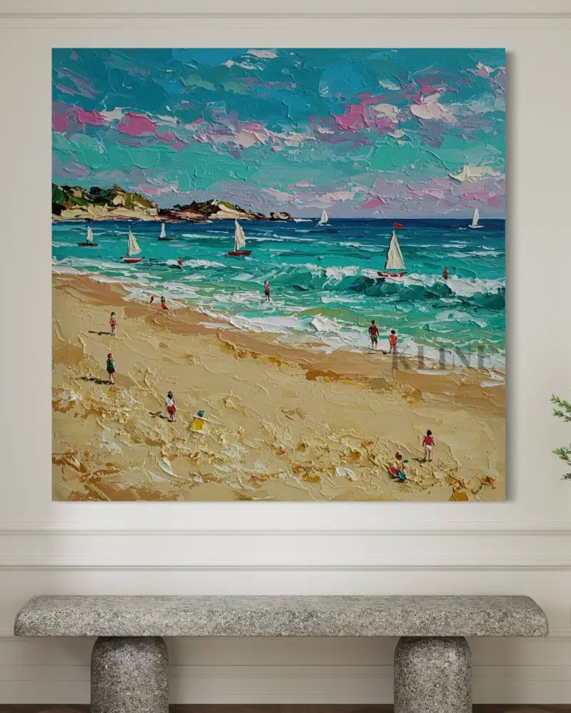 Whispers of the Ocean - Hand Painting Arte della parete della sala da pranzo