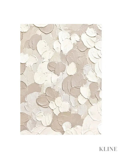 White and Beige Textured Painting - Hand Painting