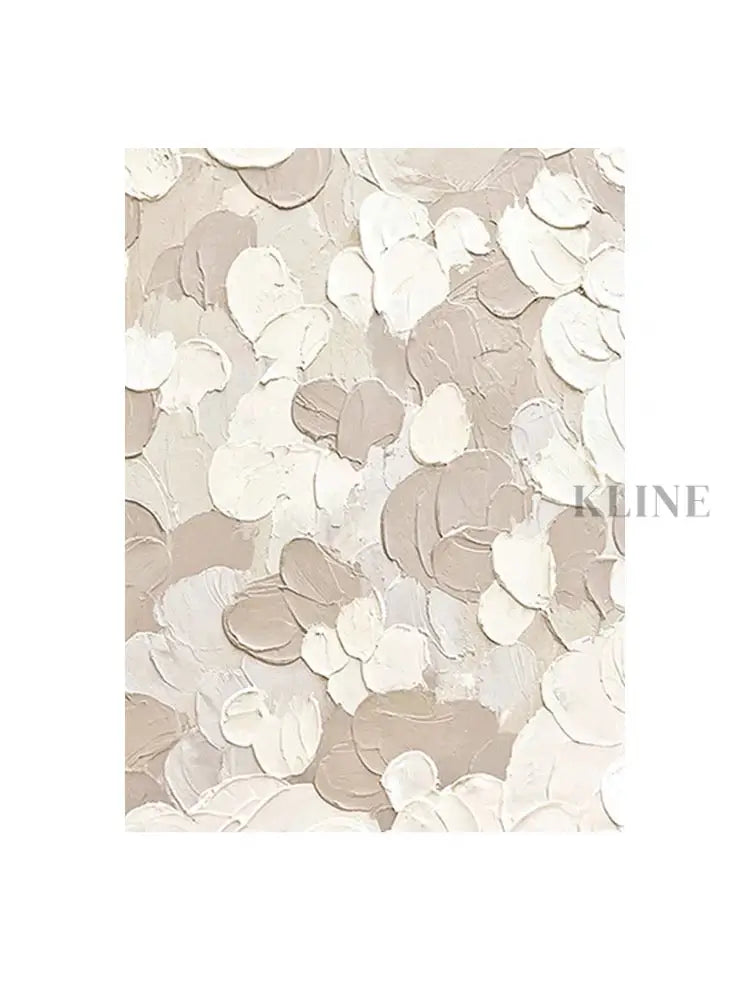 White and Beige Textured Painting - Hand Painting