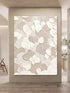 White and Beige Textured Painting - Hand Painting