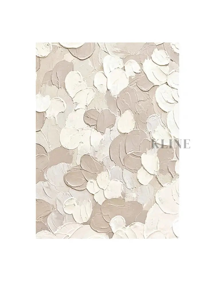 White and Beige Textured Painting - Hand Painting