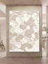 White and Beige Textured Painting - Hand Painting