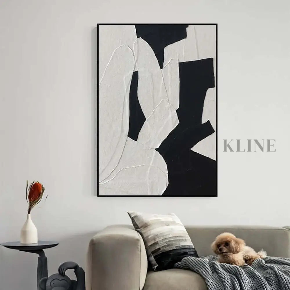 White and Black Wall Art - Hand Painting 