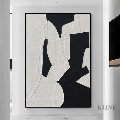 White and Black Wall Art - Hand Painting