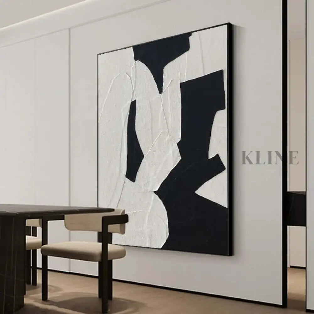 White and Black Wall Art - Hand Painting