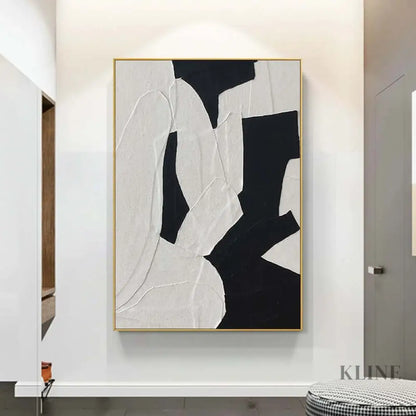 White and Black Wall Art - Hand Painting