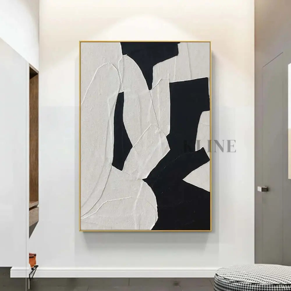 White and Black Wall Art - Hand Painting