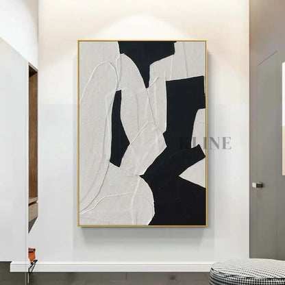 White and Black Wall Art - Hand Painting