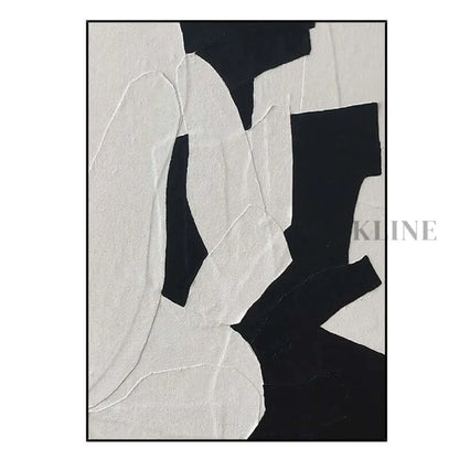 White and Black Wall Art - Hand Painting