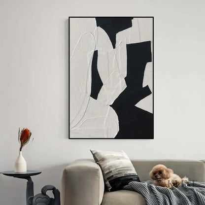 White and Black Wall Art - Hand Painting