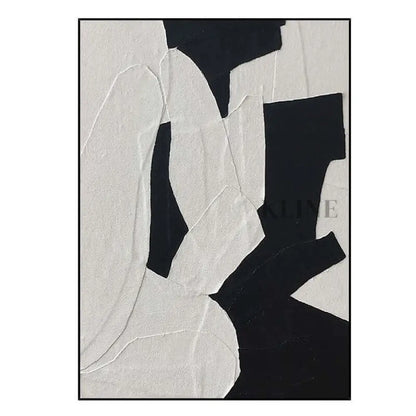 White and Black Wall Art - Hand Painting