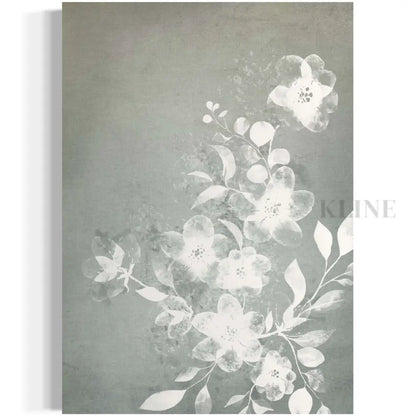 White and Blue Floral - Hand Painting