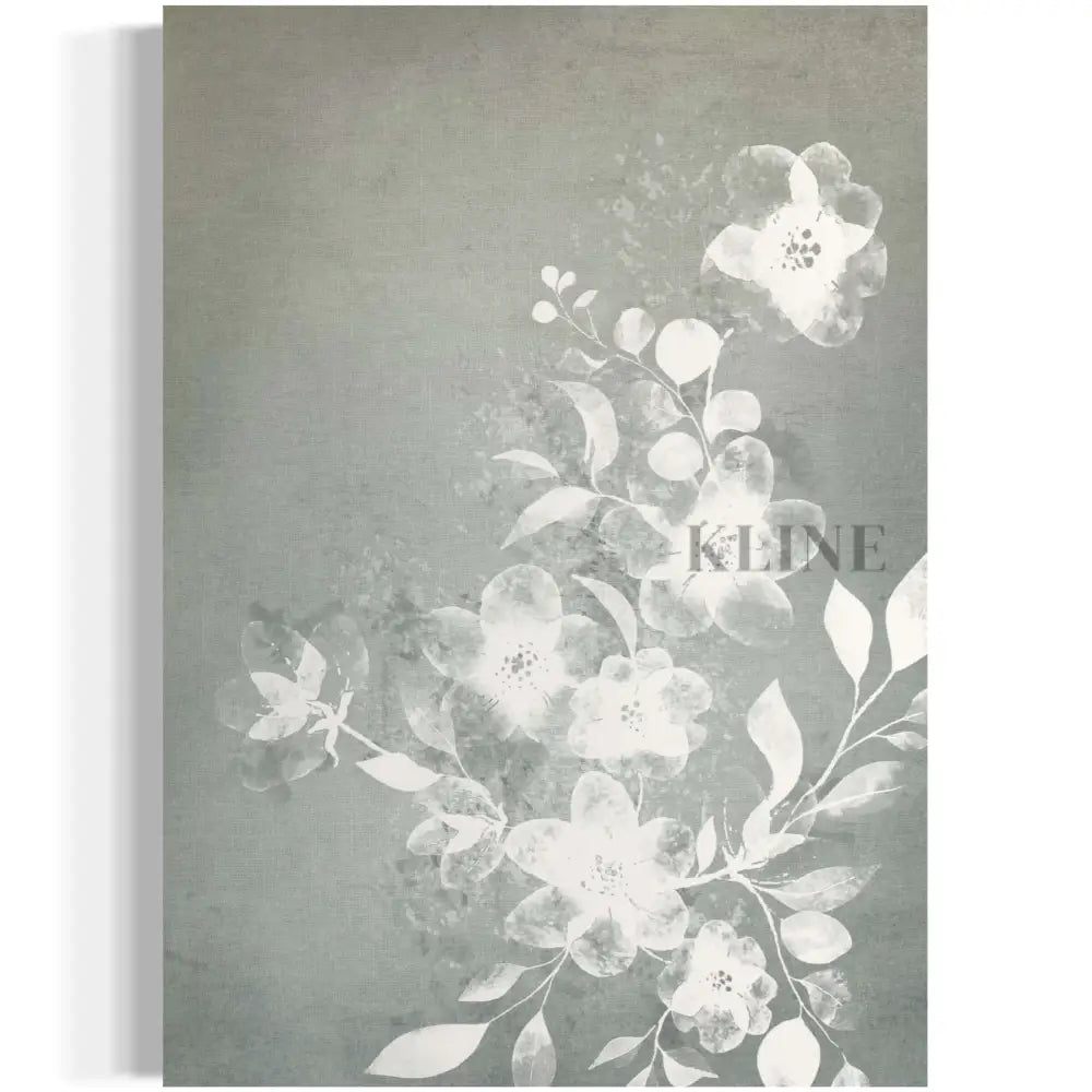 White and Blue Floral - Hand Painting