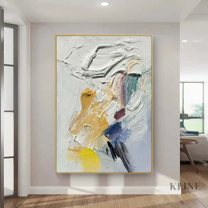 White and Multicolor Painting - Hand Painting