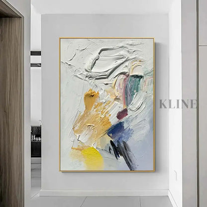 White and Multicolor Painting - Hand Painting