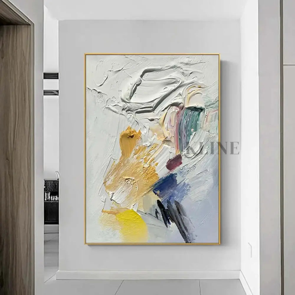 White and Multicolor Painting - Hand Painting