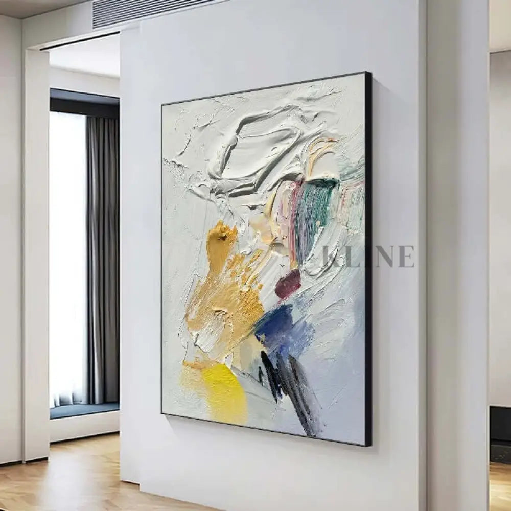 White and Multicolor Painting - Hand Painting
