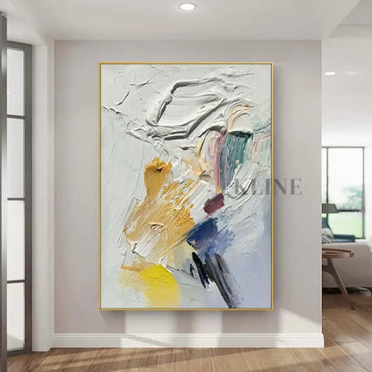 White and Multicolor Painting - Hand Painting