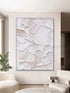 White and Pink Patches Style Textured Wall Art - Hand Painting