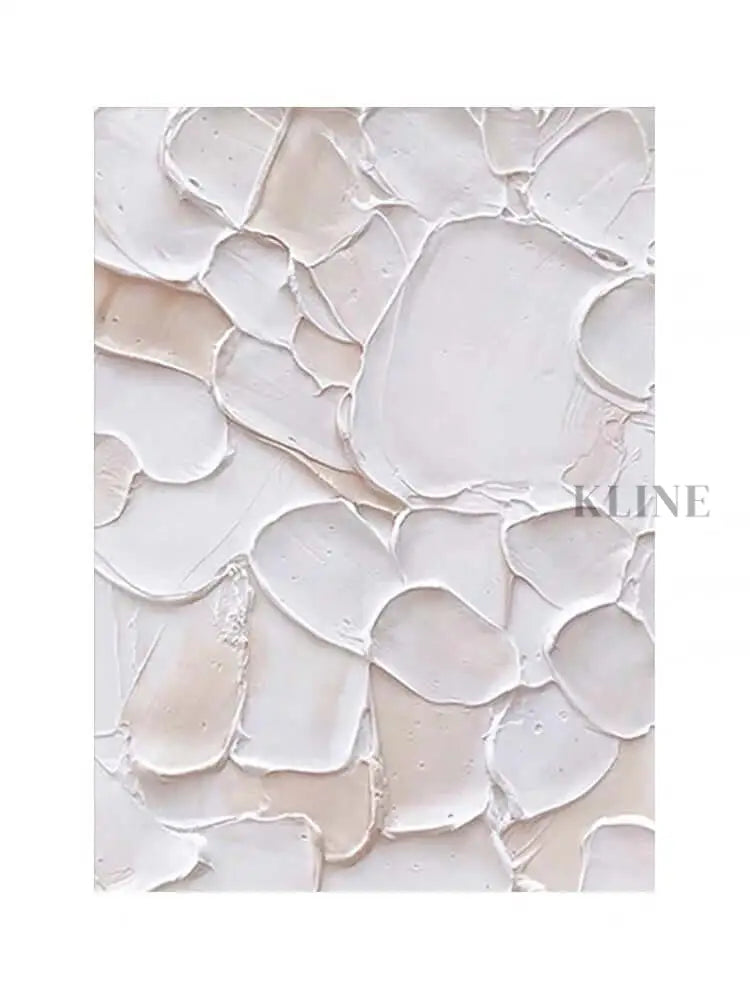 White and Pink Patches Style Textured Wall Art - Hand Painting