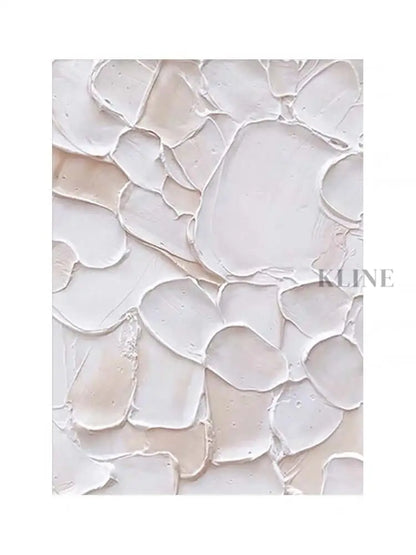 White and Pink Patches Style Textured Wall Art - Hand Painting