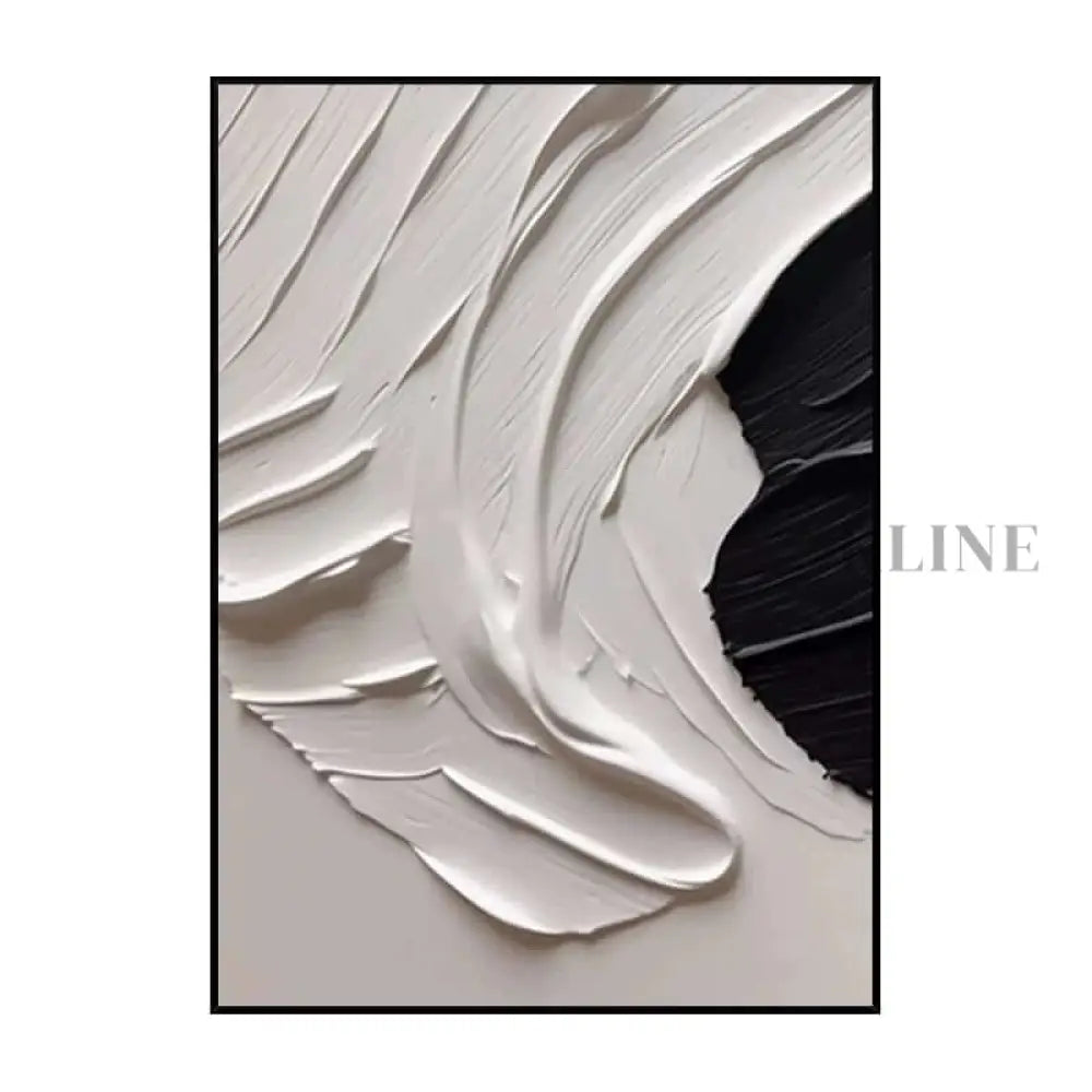 White Black Minimalism Textured Wall Art - Hand Painting
