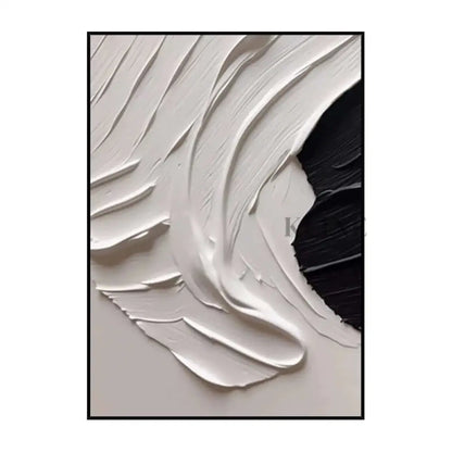 White Black Minimalism Textured Wall Art - Hand Painting