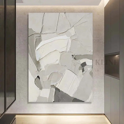 White Grey Minimalism Texture - Hand Painting