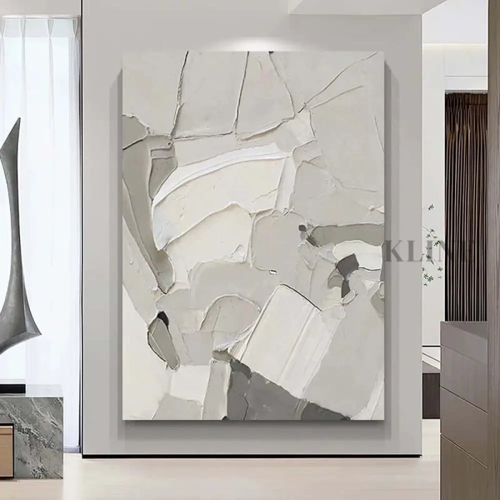 White Grey Minimalism Texture - Hand Painting 