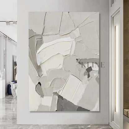 White Grey Minimalism Texture - Hand Painting