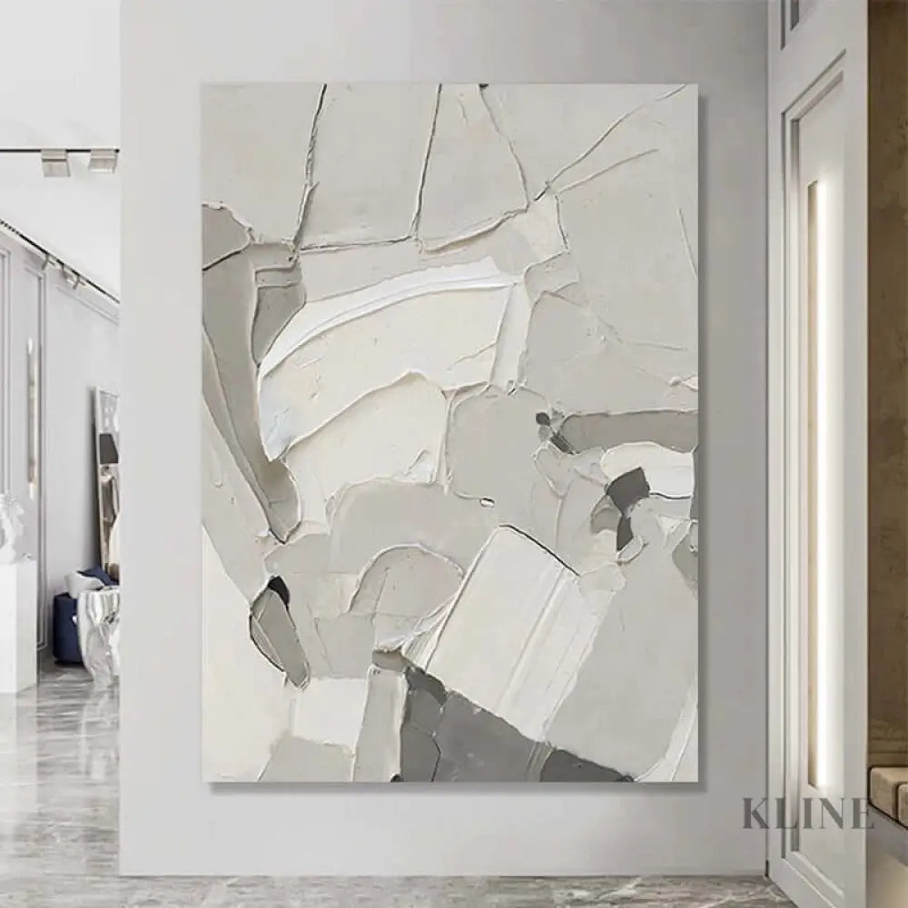 White Grey Minimalism Texture - Hand Painting